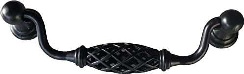 livingpoint24 Möbelgriff BA 128 mm Klappgriff schwarz patiniert Hängegriff antik *2007