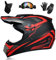 WEITY Motocross-Helm, Brille, Handschuhe, Maske 4-teiliges Set, MTB AVT Motorrad-Crosshelm, DOT-geprüft, geeignet für Erwachsene, Kinder, Männer und Frauen (roter Sporn,L)