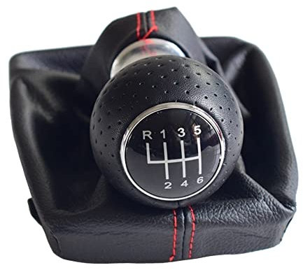 Pomo Palanca De Cambios Uso de ajuste for Audi A4 B6 B7 2000-2008 MANUAL 5 6 VELOCIDAD COMENZA DE COMPENDO CAMBIO DE CAMBIO DE MANILA CABEZA DE GUERNO CON CUBIERTA DE POLVO Palanca De Cambios