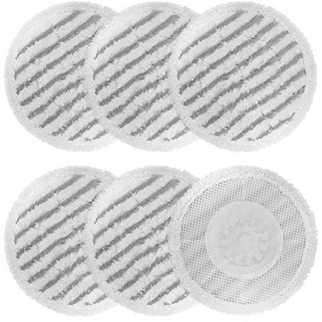 6 Pack Steam Mop Pads for Shark S6002UK, Reusable Steam & Scrub All-in-One Cleaning Pads, Rotating Power Pads for All Hard Floors