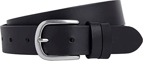 HACKETT LONDON Herren Full Leather Tac Gürtel, Schwarz, S