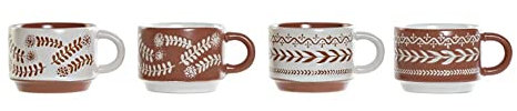 PLUS HOME MUG GRES 10X7,5X5 150 ML, APILABLE MATE PACK 4.