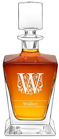 Maverton Personalised Whiskey Decanter for Man - Elegant Geometric Carafe for him - Geometric Model - Engraved Glassware for dad - Barware for Birthday - for Connoisseur - Ornament -