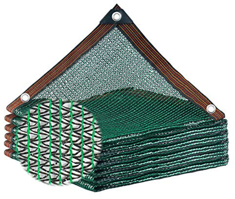 LATUAL 40% Sonnenschutztuch Schattennetz 3x4m 5x6m 7x9m 8x10m Grünes Garten-Schatten-Netz Mit Ösen, Sonnenschutz Für Pergola, Terrassenpflanzen, Gewächshaus, Hühnerstall, Outdoor(Size:6X6M)