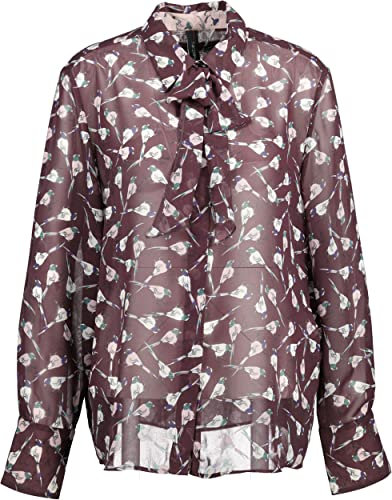 Marc Cain Damen Bluse lila, rosa, weiß Gemustert (as3, Numeric, Numeric_36, Regular, Regular)