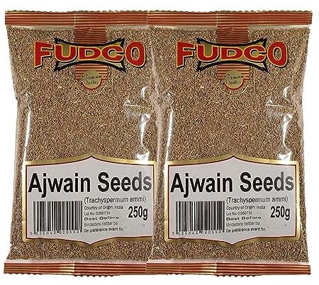 Fudco Ajwain Seeds | 250G | Gourmet Carom Seeds | Flavoring Agent for Savory Dishes | Aromatic | Easy To Use | Indian Origin | Each 250G | Pack of 2