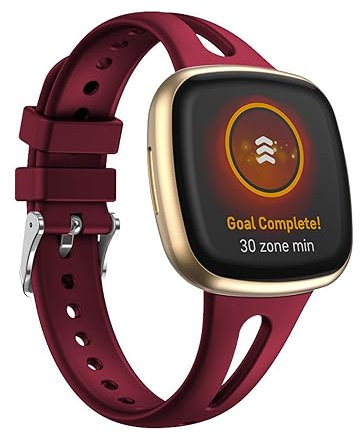KAREN66 Armband Kompatibel mit Fitbit Versa 3 Armband/Versa 4 Armband/Sense Armband/Sense 2 Armband, Schlank Sport Silikon Uhrenarmband Replacement Wechselarmband Ersatzarmband (Wein)
