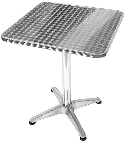 HUOLE 2in1 Stehtisch Bistrotisch Aluminium Edelstahlplatte | höhenverstellbar | 70cm / 110cm | Bartisch Bistro | In- & Outdoor | Hochzeit | Empfangstisch-60 * 60 * 70/110cm (quadratisch)
