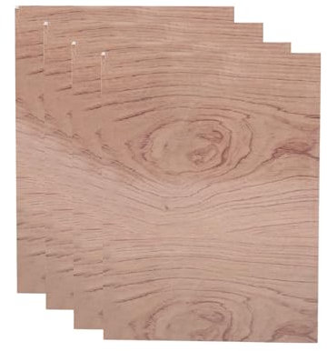 4 Stück A4 Sperrholzplatte, 297mm x 215mm x 3mm Dünne Holzplatten (+/- 0.2mm) Holz Sperrholz Platte für DIY Handwerk Holz Mini Haus Boot Flugzeug Modell