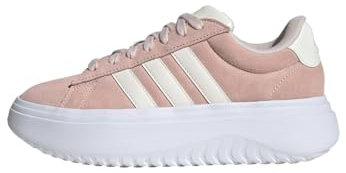 adidas Women Grand Court Platform Shoes Leather Upper Pink 5