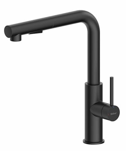NABER Armatur NAMOR 4 in SCHWARZ MATT mit schwenkbarem Brauseauslauf/Küchenarmatur/Einhebelmischer