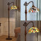 Retro Arbeitszimmer Libellen Stehlampe Leselampe Tiffany Wohnzimmer Stehleuchte Mit Fußschalter Ø30CM verstellbar Glas Lampenfassung Vintage Beleuchtung für Schlafzimmer Bar cafe E27 Standleuchte