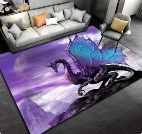 Cartoon-Drachen-Teppich, Teppich für Wohnzimmer, Schlafzimmer, Dekoration, Küche, Badezimmer, rutschfeste Bodenmatte 200x300cm