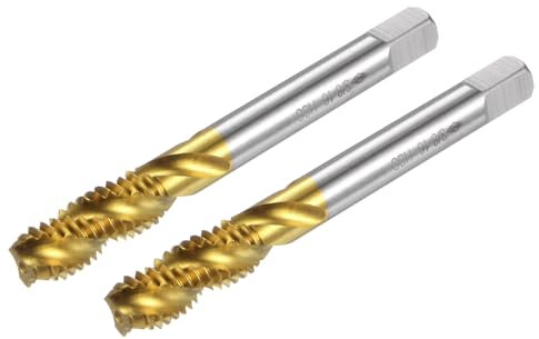 QUARKZMAN 2pz Maschi per Filettatura Spirale, Maschio per Filettatura Vite 3/8-16 Unc H2, Utensili per Filettatura Acciaio Alta Velocità Rivestiti Titanio 6542 per Riparazioni Meccanica