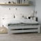 Holzbett 160x200 cm mit Lattenrost Modern Bett Bed Kiefer Massiv Bettgestell Doppelbett Massivholzbett Klassisch | Komfortabel & Langlebig | Skandinavisch Boho Landhaus Kopfteil mittel weiß
