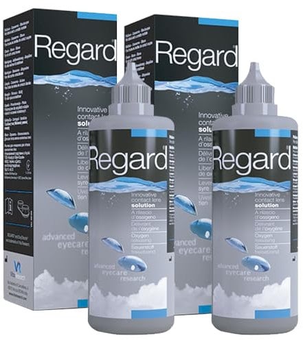 Avízor Regard 2x355ml - Solution for Cleaning, Disinfecting, and Rehydrating Contact Lenses - Preservative-Free - Oxygen-Based Cleaning - Complete Eye Health
