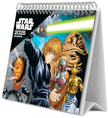 Grupo Erik Kalender 2025 Tischkalender Star Wars Kalender 2025 Familienplaner Tischkalender 2025 zum Aufstellen 20 x 17 cm Jahreskalender 2025