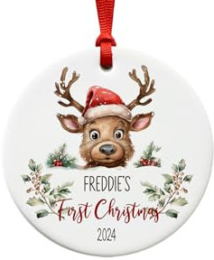 Personalised Baby's First Christmas Bauble, 1st Christmas Ornament, Baby's First Christmas Tree Decoration, Ceramic Xmas Gift