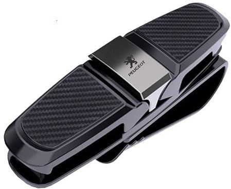 HJHYYHG Étui à Lunettes de Voiture, pour Peugeot 3008 5008 208 2008 GT 2016-2022 2023 308 SW 508 Multifonction Pare-Soleil Porte-Lunettes Clip Carte de Ticket, Protège Lunettes,B