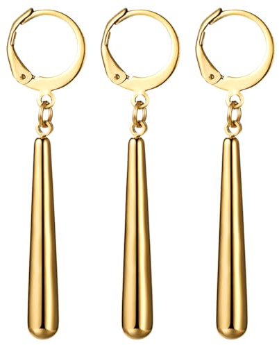 JewelryWe Ohrringe-Set mit Anhängern Cosplay: 3 Stück Roronoa Zoro Ohrringe Ideen für Anime-Fans Geschenk, Edelstahl