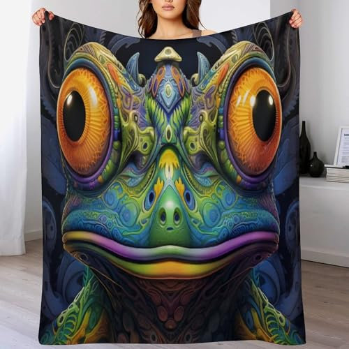 AAPZY Frosch Wohndecken Decken Flannel Decke Wickeln Strand Handtuch Teppich Teppich Picknick Weich Für Schlafzimmer Sofa Outdoor Vier Jahreszeiten （130×180cm）