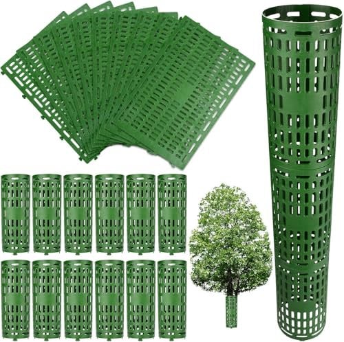 LZMDISU Tree Trunk Protector Guard - 15 Pack Heavy Duty Expandable Tree Protectors from Trimmers, Mowers, Animals, Easy to Use, Perfect for Saplings and Fruit Trees