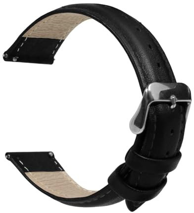 OcioDual Bracelet, Montre Connectée Homme en Cuir Noir 22mm, Bracelets de Montres, Bracelet Montre Femme, Bracelet Montre Connectée à Dégagement Rapide, Bracelet Montre Homme