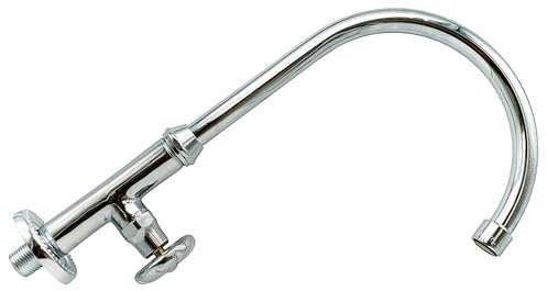 L'ARTISTICA F.LLI PERINCIOLI | Rubinetto Monoforo a Colonna Bocca Alta Girevole a Tubo Cromato, Rubinetto in Ottone Monoforo con Canna Alta Girevole per Interno ed Esterno, 365x185mm