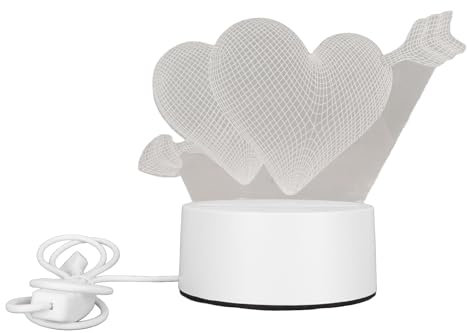 Glomora 3D-Anzeigelampe, warmes, weiches Licht, automatischer allmählicher Wechsel, USB-betrieben, 3D-Nachtlicht für Schlafzimmer und Bars (Flecha a través del corazón)