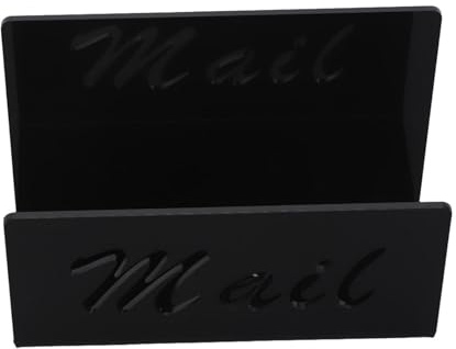 Briefhalter aus Acryl, schwarz, Briefsortierer, Schreibtisch-Organizer, Brief-Organizer, Arbeitsplatten-Briefhalter für den Schreibtisch, Briefumschlaghalter für den Schreibtisch,