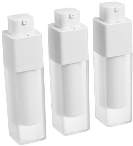 ARTSEWPLY 3pcs Frosted Travel Press Pump Bottles Airless Pump Toiletry Bottles for Skincare Cosmetics Portable Container