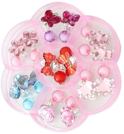 BESTonZON Kinder Ohrclips Satz 7 Paare Bunte Acryl Clip Ohrringe Für Mädchen Party Schmuck Geschenk Mit Aufbewahrungsbox Für Kleine Kinder