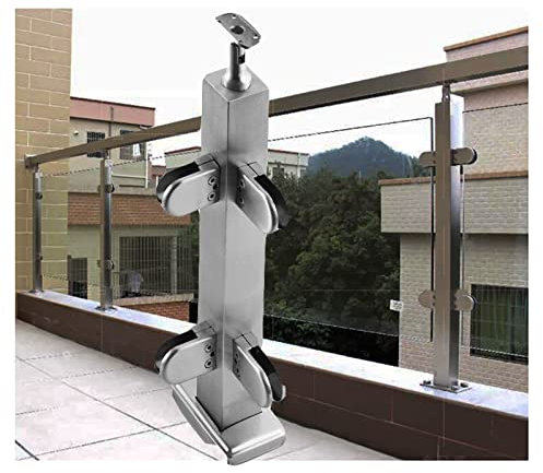 TYHAYJYK Pasamanos para escaleras, barandilla de terraza, escaleras de Patio, Postes de Panel de Vidrio para Balcones de Villas, Poste de barandilla de balaustrada de Vidrio de Acero inoxid
