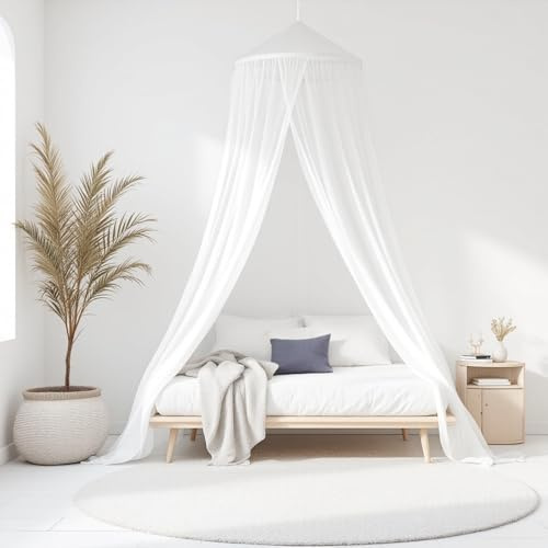 EverChoice Moskitonetz Bett | Quadratisch Bett 250x200x60 cm | inkl. Haken - Dübel, Reisetasche | für Doppelbett & Einzelbetten | Mückennetz für Reise & Zuhause | Msquito Net