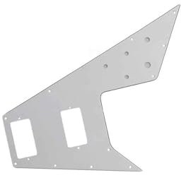 Pickguard und Tremoloabdeckung Set Weißes 12-Loch-Schlagbrett Für V-förmige Gitarre 3-lagig