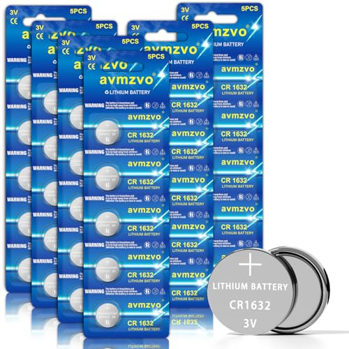 avmzvo CR1632 Batterien Knopfzellen, 30 Stück,Lithium Coin 3V,for Watches | Anwendbar auf Autoschlüssel und kleine elektronische Geräte,langanhaltende Leistung,quecksilberfrei【5 Jahre Garantie】