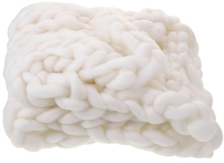 TINEASUR Weiße Gestrickte Babydecke Neugeborenen Fotografie Pucktuch Leichter Weicher DIY für Fotoshootings Vielseitige Kuschelige Decke als Neugeborenen Wärmedecke und Foto Requisite