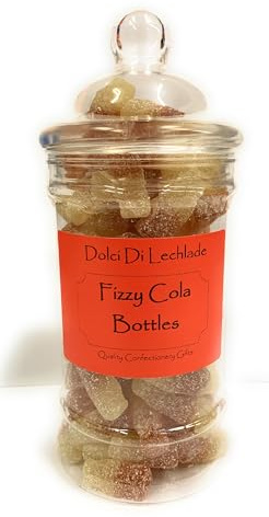 Fizzy Cola Bottles Gift Jar by Dolci Di Lechlade Pick n Mix Classic British Retro Sweets Traditional Sweet Shop Candy