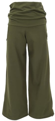 Weite Yogahose mit geradem Bein aus Baumwolle, Damen, bequem, schwarz | Bequeme Hose, hohe Taille, flexibel, perfekt für Yoga, mit Taschen, wandelbar in Pluderhose.