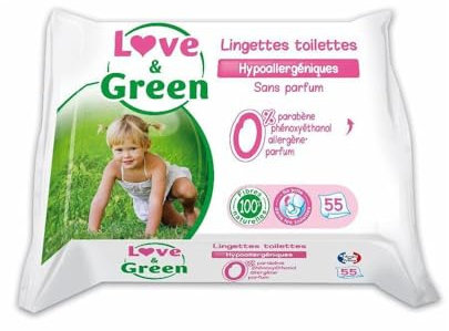 Love & Green Lingettes Toilettes 55 Lingettes
