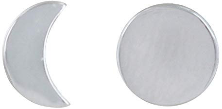 LES POULETTES BIJOUX - Orecchini Argento 925 Rodiato Luna e Mezzaluna