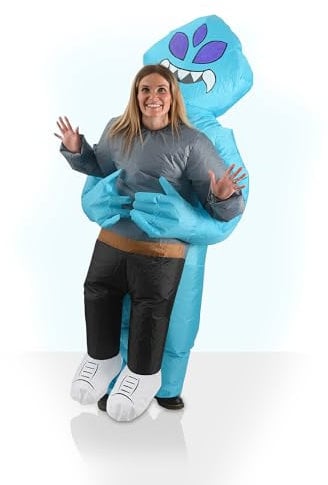 AirSuits Inflatable Alien Fancy Dress Costume Unisex Men Women Blow-Up Fan Powered ET Suit Outfit for Halloween, Stag Do, Hen Party, World Book Day, Cosplay
