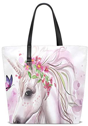 BKEOY Große Damen-Handtasche mit Einhorn-Motiv, Einkaufstasche, Organizer-Taschen