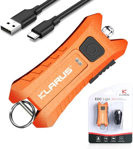 klarus Mi2 Rechargeable LED Keyring Torch, 40 Lumens Small Lightweight Pocket Keychain Flashlight Powered by Bulid-in Battery