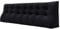 VERCART 55cm Hoches Dickes Rückenkissen Rückenlehne Lesekissen mit Zweireihig Kopfteil Gepolstert Keilkissen Bücherkissen Kopfkissen Wandkissen Lendenkissen fü Bett Tagesbett Samt Schwarz 200cm