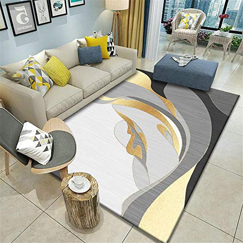 Teppich Teppich Ornament Gelbe graue weiße abstrakte Graffiti-Design-Wohnzimmerdekorationsteppich kinderzimmer Teppich Junge rasenteppich Balkon 160*230cm