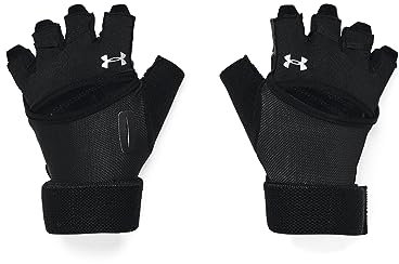 Under Armour Damen Mesh HB 2PK, atmungsaktive Gym Handschuhe mit Handfläche aus Leder, verstellbare Trainingshandschuhe mit Tasche für Schlüssel