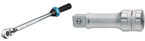 Hazet 5122-2CT Drehmoment-Schlüssel, 12,5 mm (1/2 Zoll) Vierkantantrieb, 40-200 Nm & 917-3 Verlängerung 12.5 (1/2 Zoll)