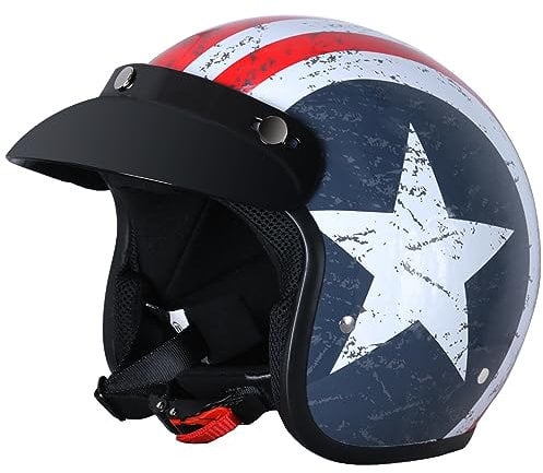 Zorax ZOR-604 USA XS (53-54cm) Scooter Motorcycle Motorbike Open Face Crash Jet Helmet for Men Women Road Legal ECE2206