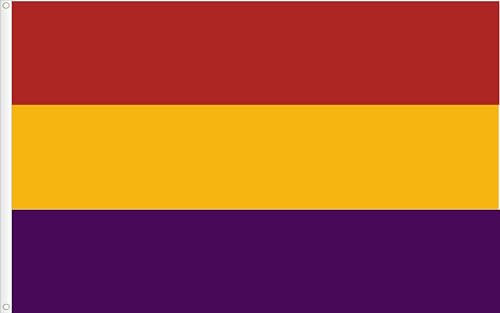 BANDERA REPUBLICANA S/E. BANDERA MOVIMIENTO REPUBLICANO ESPAÑOL. CALIDAD RASO PREMIUM. TAMAÑO GRANDE 150X90 CM